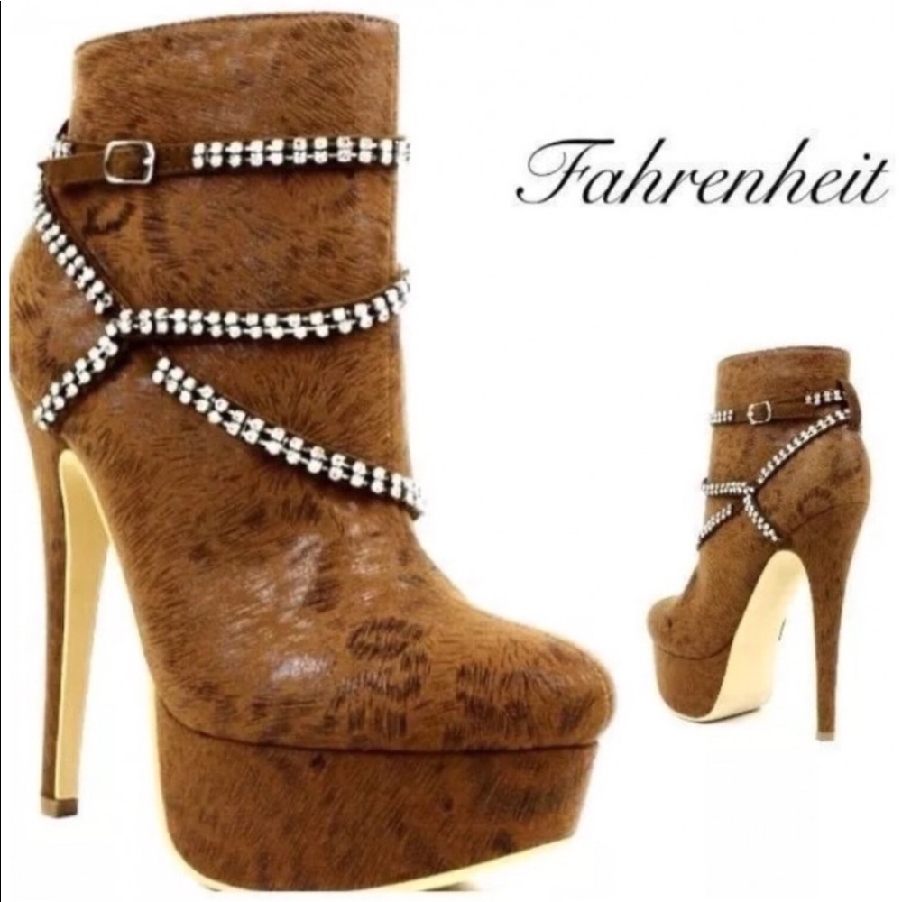 Women's Faux Suede rhinestones jewel Booties